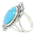 Southwestern Sterling Silver Turquoise Ring Size 6-1/4 WX35464